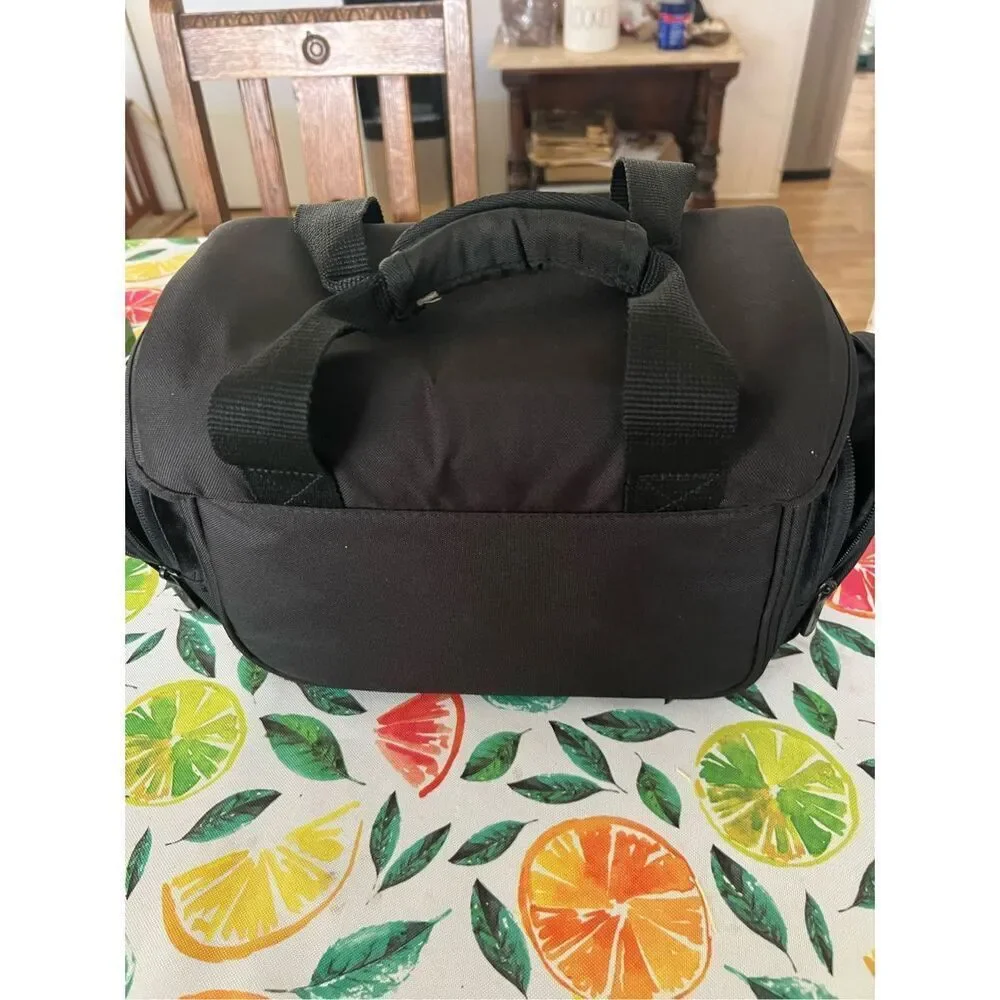 Amazon Basics Large DSLR Gadget Bag, Black with Orange Interior, Solid